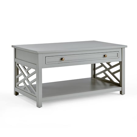 Alaterre Furniture 36 X 22 X 18, Pine with Composite Wood Top, Gray ANCT1340